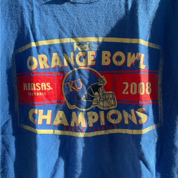 Step Ahead Sportswear 2008 Jayhawk Orange Bowl Football Win Tee Unisex Small - Picture 3 of 5